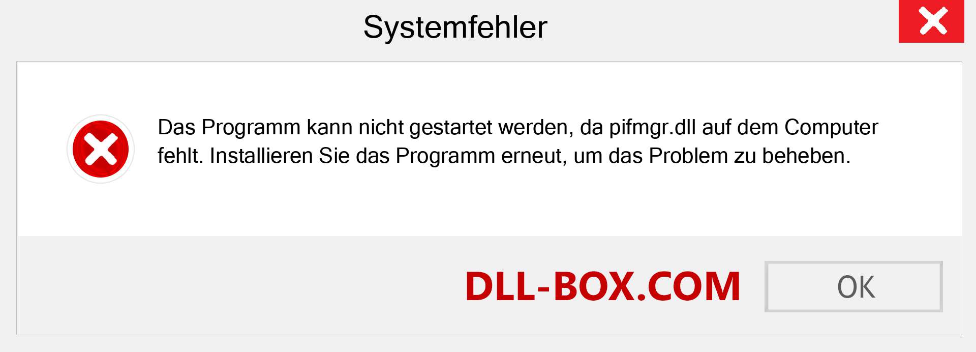 pifmgr.dll-Datei fehlt?. Download für Windows 7, 8, 10 - Fix pifmgr dll Missing Error unter Windows, Fotos, Bildern